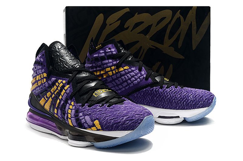 2019 Men Nike LeBron James 17 Lakers Purple Yellow Black Shoes